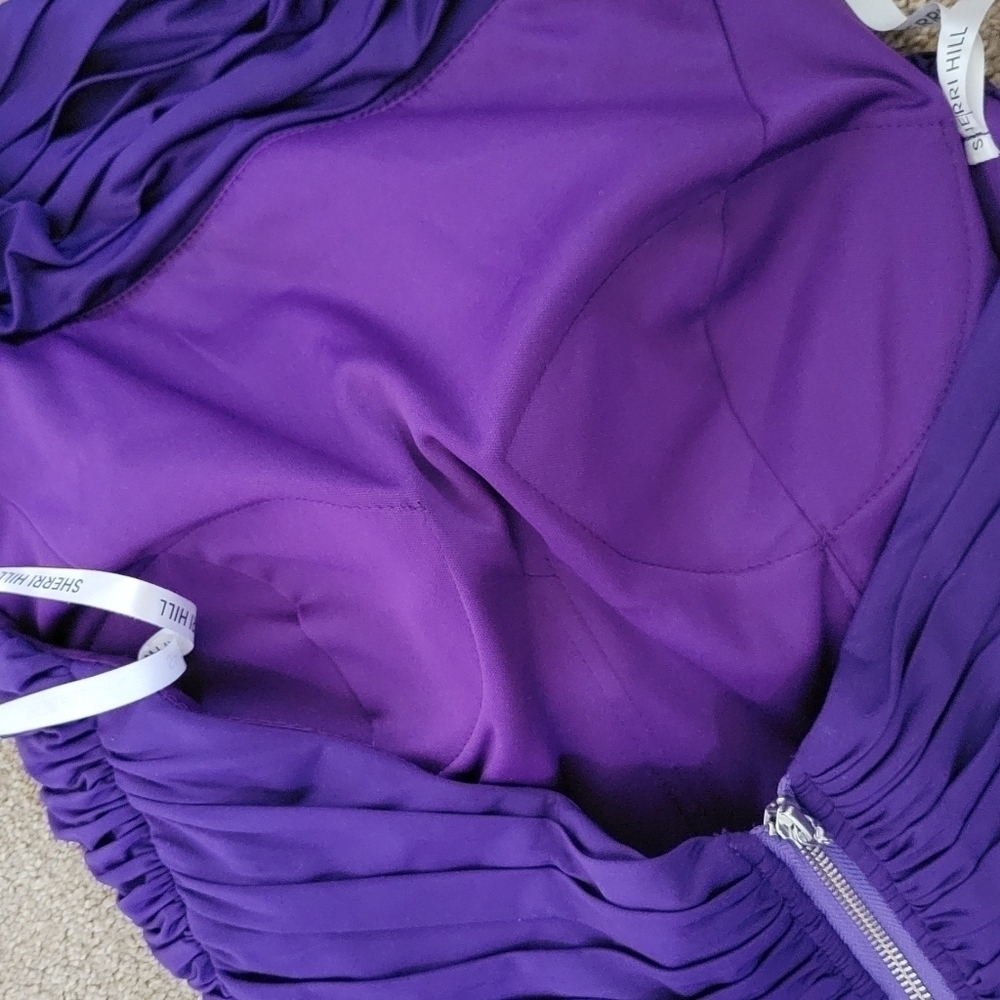 Sherri Hill Ruched Draped Halter Cocktail/ Formal/ Prom Bodycon Party Dress - Picture 5 of 11